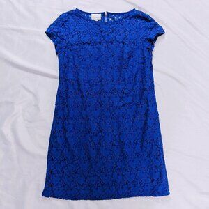 Donna Morgan Blue Lace Short Sleeve Dress Size 12